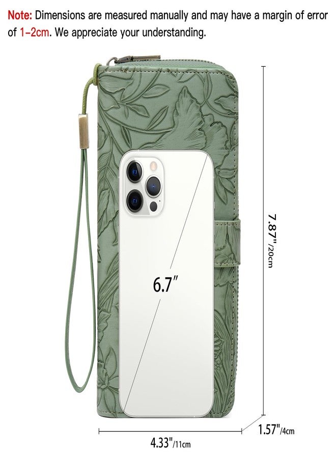 SENDEFN Women's Credit Card Holder RFID Blocking Zip Around Leather Wallet Large Capacity Long Purse with Wristlet - Image 4