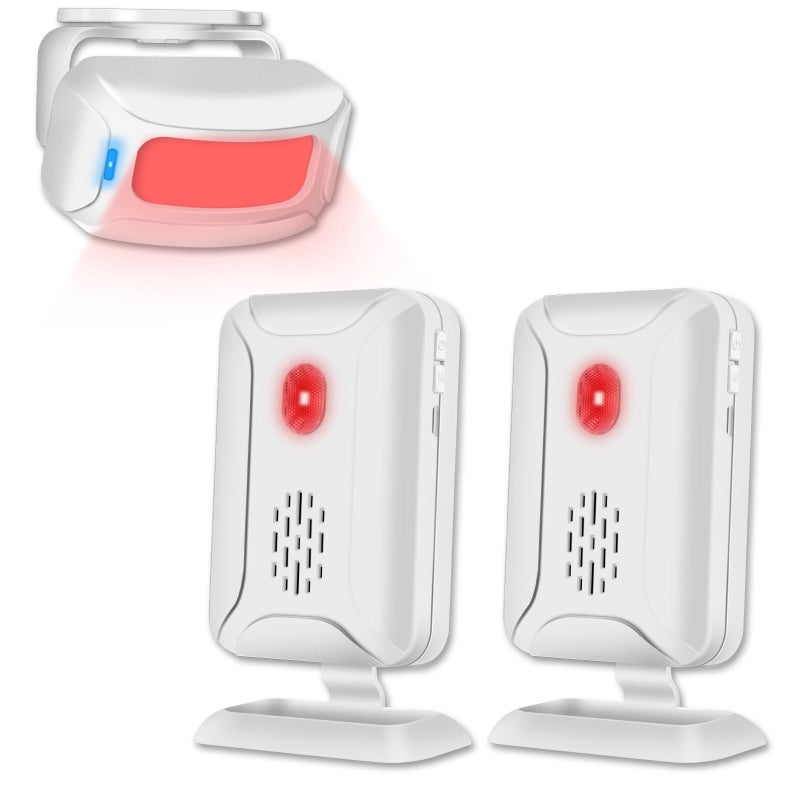 GREENCYCLE Door Sensor Chime Motion Detector Alarm Commercial Door Bells for Business Entry Home Security Alert 918 Feet 36 Tunes 4 Volume Levels LED Indicators 2Receiver1Infrared Transmitter - Image 2