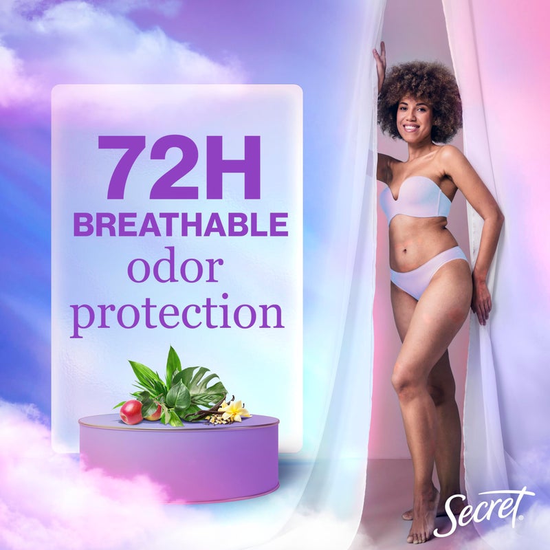 Secret مزيل العرق ومضاد التعرق سري للنساء، 48 ساعة صلب غير مرئي برائحة الفانيليا 2.6 أونصة (عبوة من 3) - Image 3