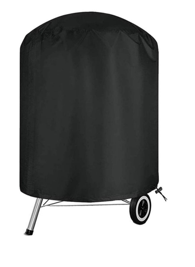 Generic - 210D Round BBQ Outdoor Fire Pit Stove Cover, Grill Cover, Fire Pot Cover, Grill Cover, Oxford Cloth Dust Cover, Black 61x70cm - Image 1