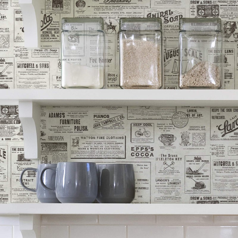 NuWallpaper NUS3626 Charcoal Published Peel Stick Wallpaper, White & Off-White - Image 5