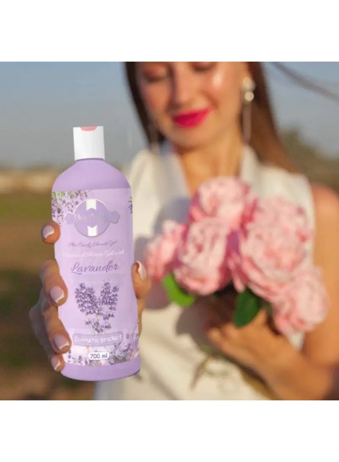 شاور جيل Skin Candy برائحة اللافندرترطيب عميق ولمسة مخملية للجسم | غني بزيت اللوز والعسل والأفوكادو – 700 مل - Image 2