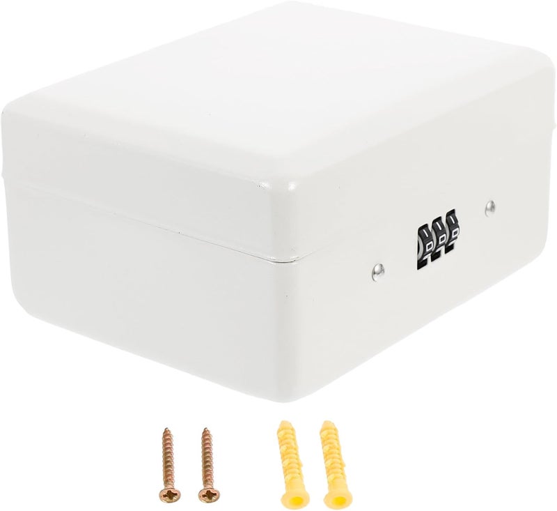 ABOOFAN Wall Mounted Key Management Box with 6-Slot Code Lock White Key Security Cabinet for Home and Office and Organization - Image 1