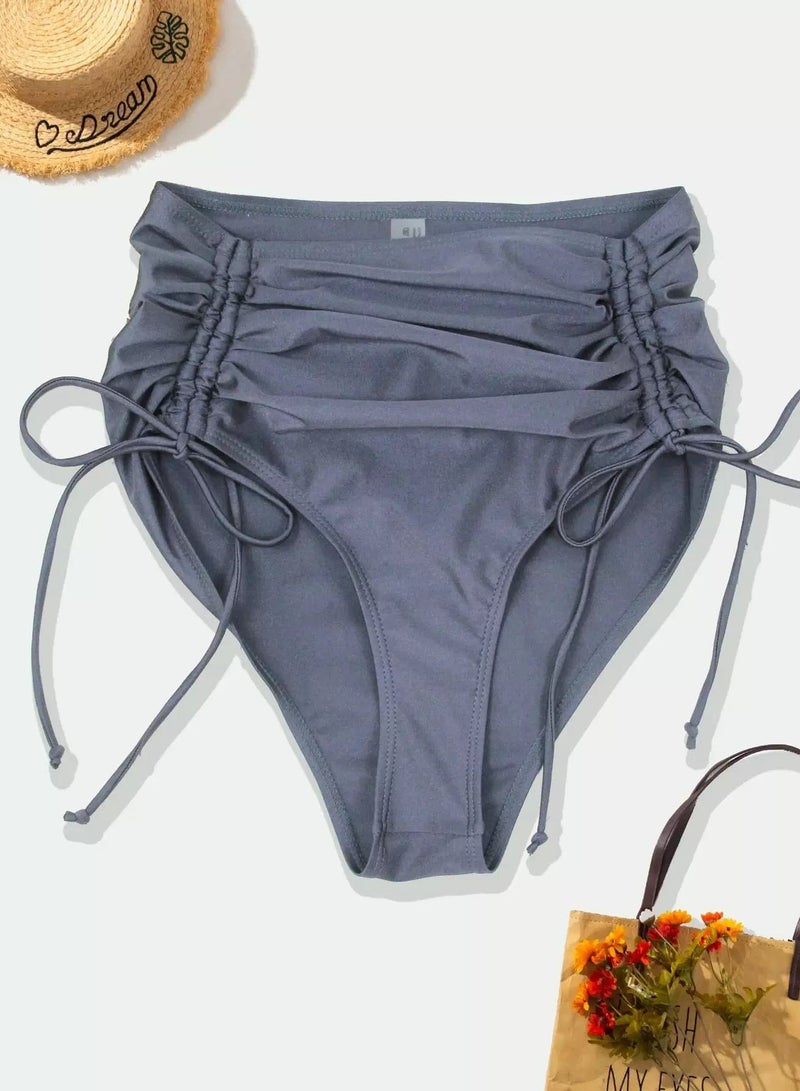 Generic Ruched Drawstring Knot Bikini Panty - Image 1