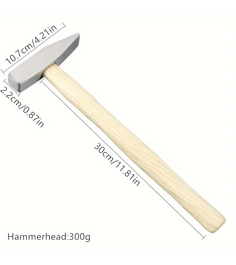 Wooden Handle Duckbill Flat Head Pliers Hammer 10.58oz Home Renovation Tool - Image 5