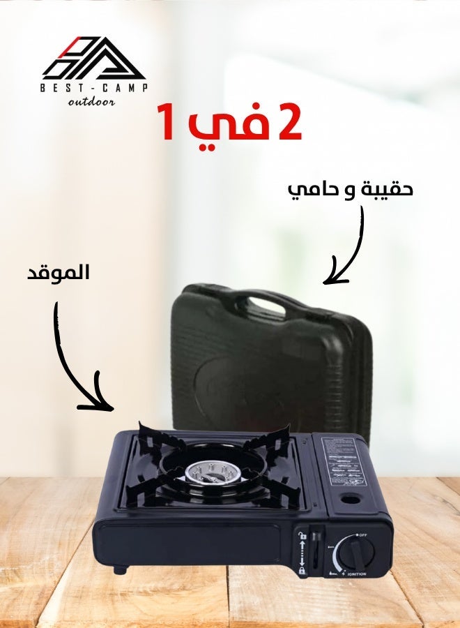 بيست كامب موقد غاز للرحلات عين واحدة, خفيف الحمل , مع شنطة - Image 4
