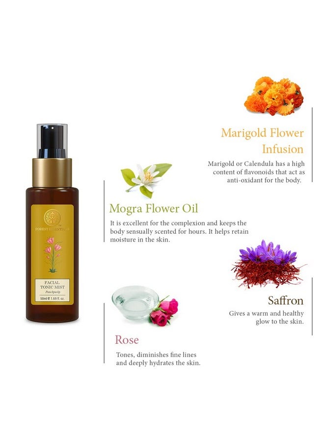 Forest Essentials Travel Size Facial Tonic Mist Panchpushp Refreshing Face Toner For Pore Tightening And Hydration Alcoholfree Toner For Glowing Skin 50 Ml  - Image 4