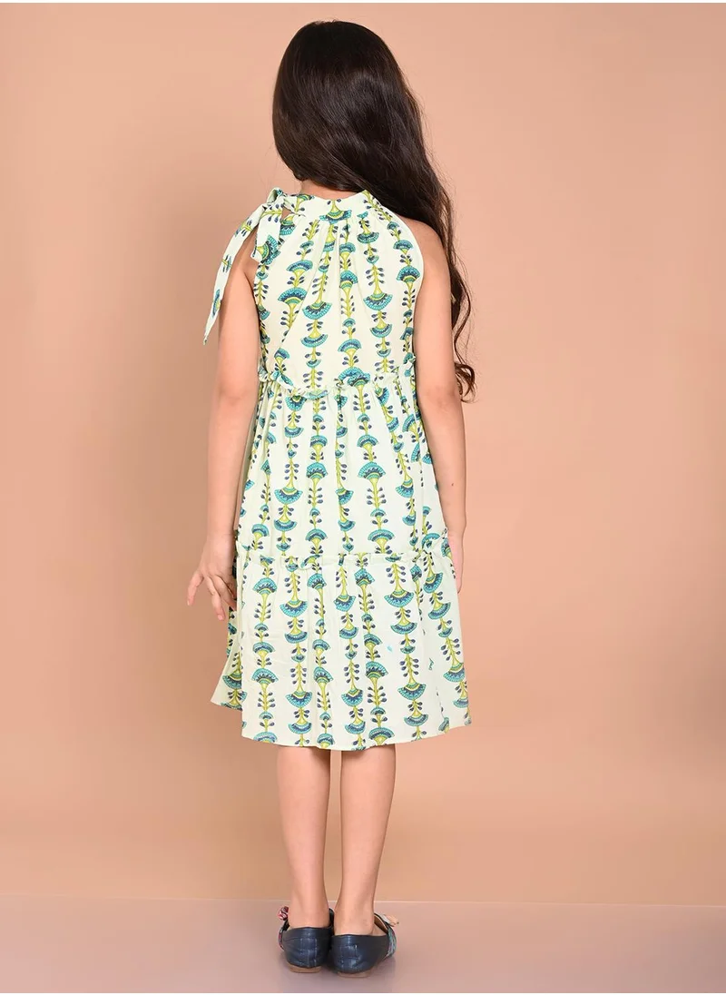 ليلك Multicolour Dresses Straight Fit made from Cotton featuring Self Design design and Round Neck neckline - Perfect for Festive!