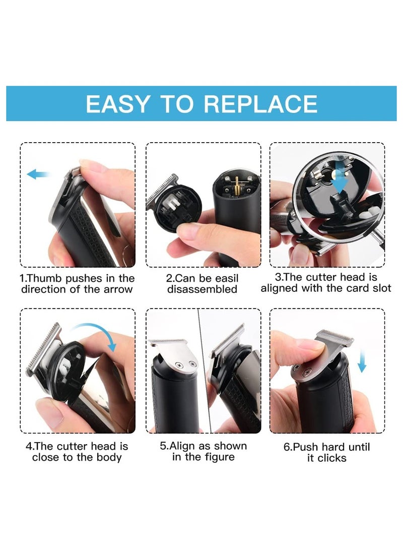 عام ماكينة حلاقة اللحية للرجال ماكينة حلاقة كهربائية للرجال 6 في 1 ، ماكينة تشذيب الشعر وتشذيب الشارب وتشذيب شعر الأنف ، ماكينة تشذيب الشعر مع شفرة USB مقاومة للماء وقابلة لإعادة الشحن وشاشة LED - Image 3