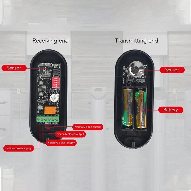 klarako Wireless Infrared Gate Beam Sensor, High Sensitivity Infrared Gate Beam Detector, IP55 Waterproof, Durable Structure for Station Automatic Door - Image 4