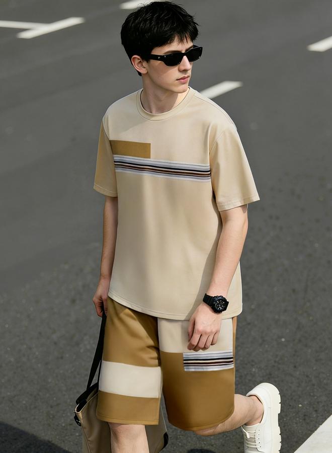 تايك تو مجموعة من تيشيرت بياقة دائرية وشورت للرجال - Image 3