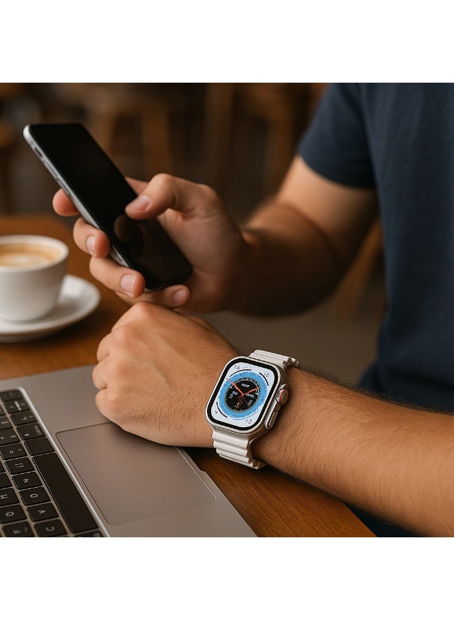 جيرماني باكيدج سمارت وتش ULTRA 9 متعددة الوظائف مع ايربود TWS i12 بلوتوث 5.0 – تتبع صحي ورياضي، إشعارات ذكية، هاي فاي ستيريو - Image 3