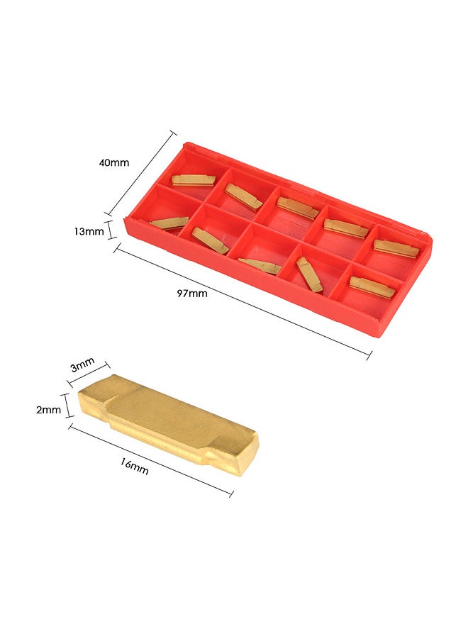 Generic - 10pcs/box MGMN200-G 2mm Width Carbide Inserts for MGEHR/MGIVR Lathe Grooving Cut-Off Tool - Image 1