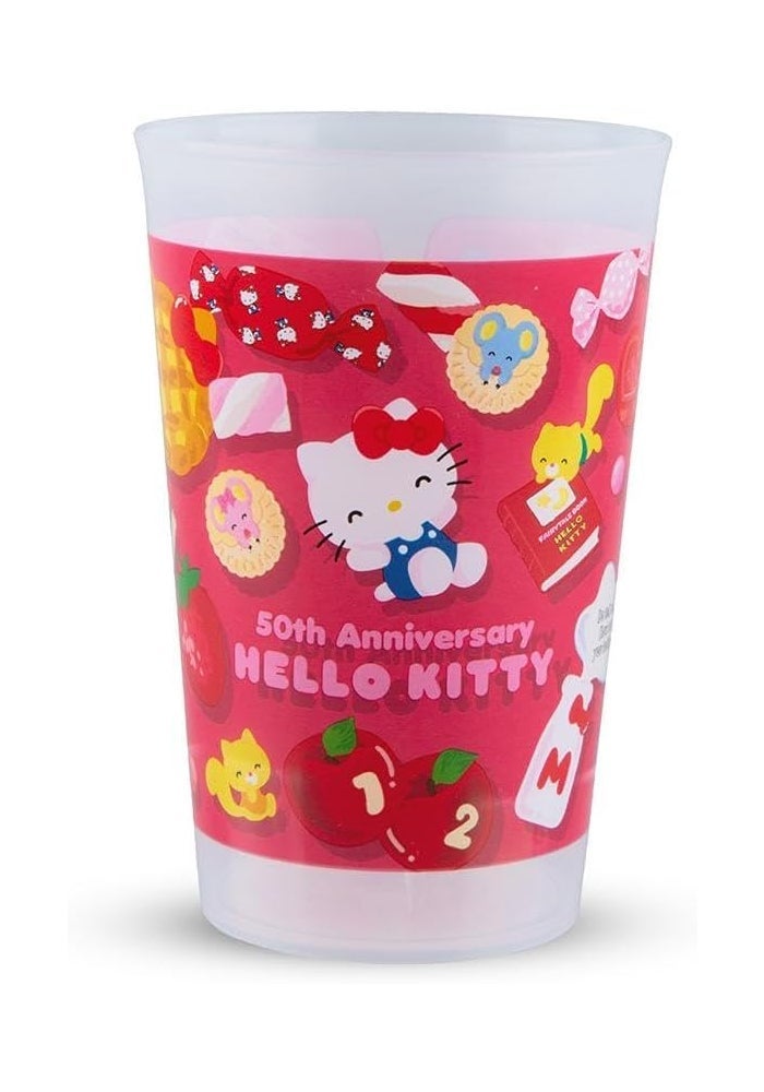 Hello Kitty 50th Anniversary Tumbler – Red – Reusable Plastic Travel Cup for Drinks, Home & On-the-Go Use - Image 1