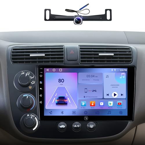 AINAVI 9 inch Touchscreen Car Stereo Radio for Honda Civic 2001 2002 2003 2004 2005 with Wireless CarPlay Android Auto 2G+32G Bluetooth GPS Navigation WiFi FM AM HD Backup Camera Mic - Image 1