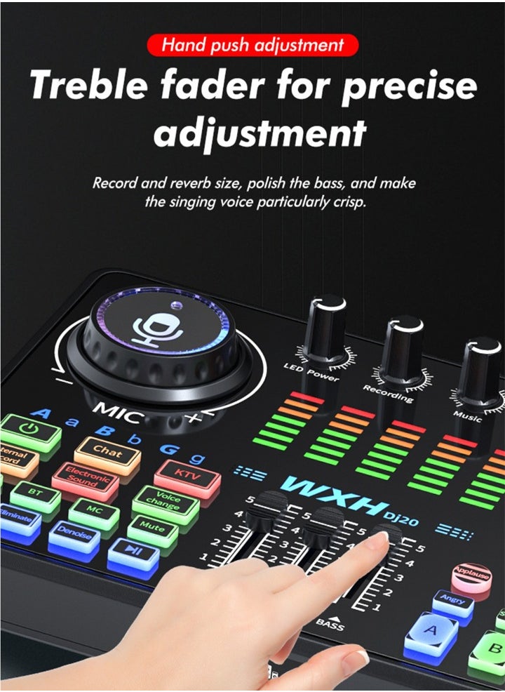Generic - Live Streaming and Tik Tok Bundle - Studio Mic, Sound Card, RGB Light Strip, Noise Cancelling Audio Sound Card Mixer (with Phone and Computer Holder) - Image 1