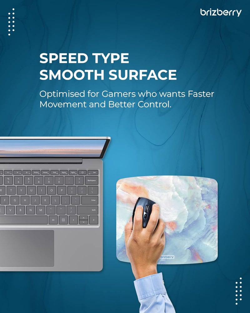 ARTBRIZ® Brizberry Art-Pro Mouse Pad, Optimised for Speed and Precision, Premium Anti Skid Rubber Base, for Office Desktop Laptop PC Mac, 240mm x 240mm x 3mm (307CS - Pack of 2) - Image 2