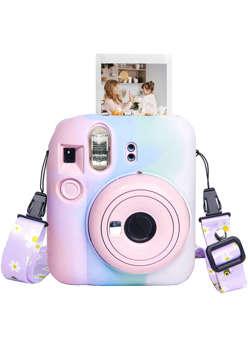 Silicone Protective Case for Fujifilm Instax Mini 12 Camera with Adjustable Shoulder Strap - Ideal Accessory for Your Instax Mini 12 Photography Adventures.  - Image 1