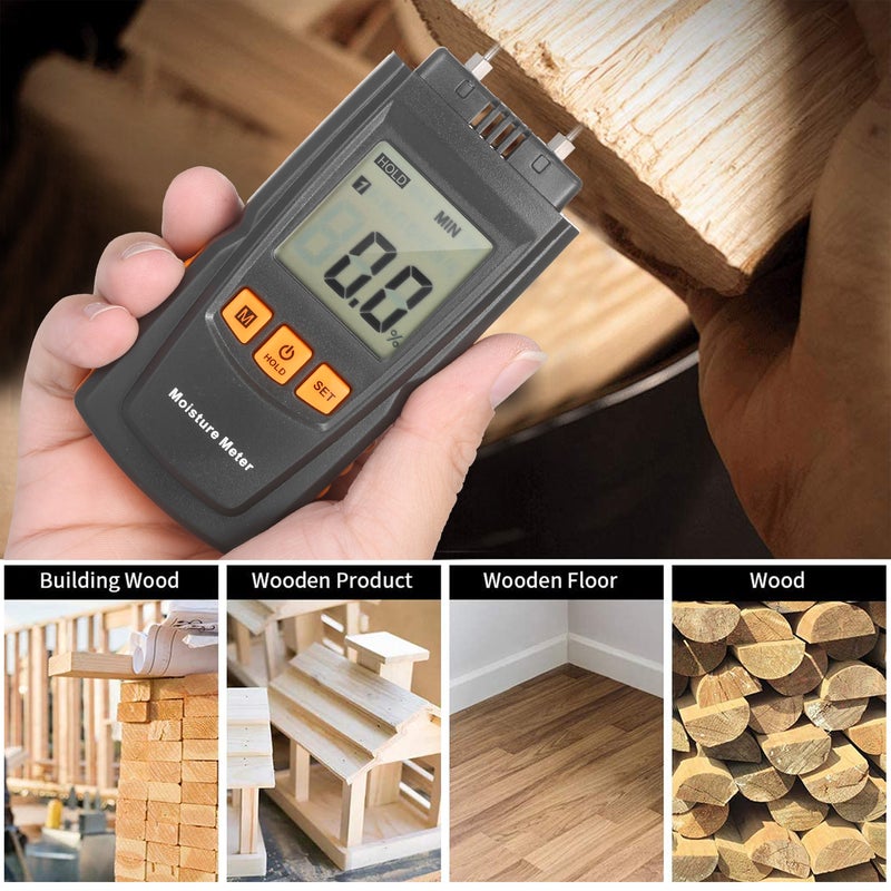 Digital Wood Meter Firewood Water Content Analyzer Humidity Tester Detecting 4 Tree Species for Woodworking Lumber Timber - Image 2