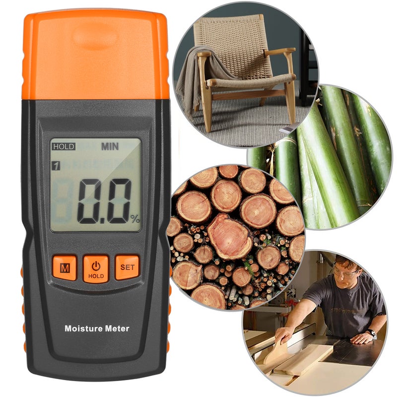 Digital Wood Meter Firewood Water Content Analyzer Humidity Tester Detecting 4 Tree Species for Woodworking Lumber Timber - Image 3