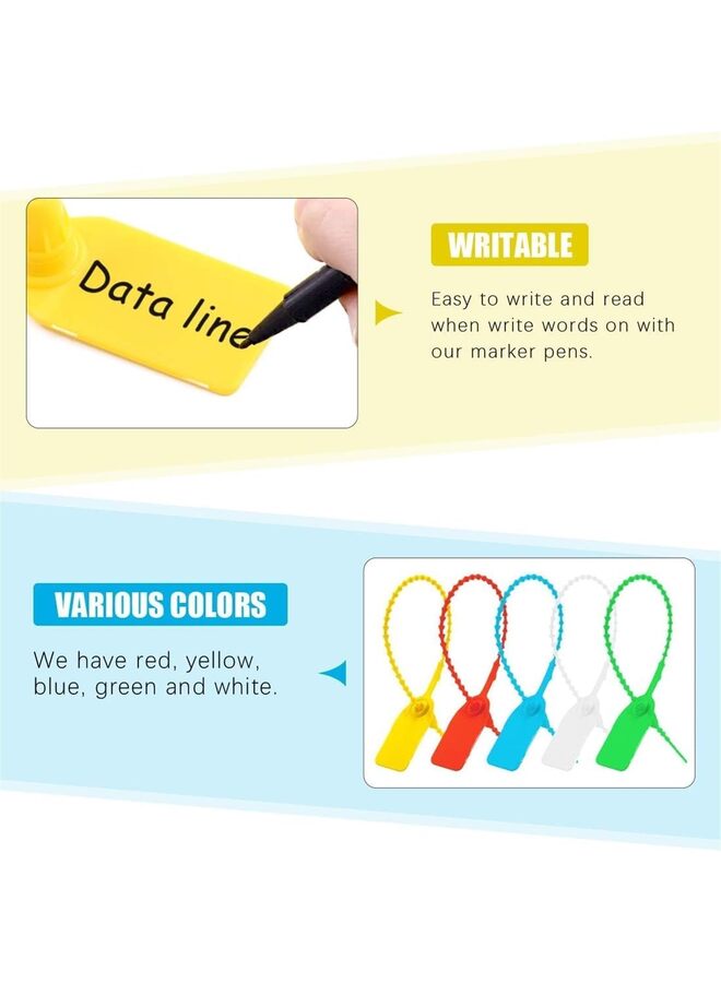 105 قطعة من علامات السوستة، روابط سحابية أمنية ذاتية القفل، علامات ختم بلاستيكية قابلة للسحب لطفايات الحريق، علامات بلاستيكية برباط سحابي، أحمر أصفر أزرق أخضر أبيض - Image 3