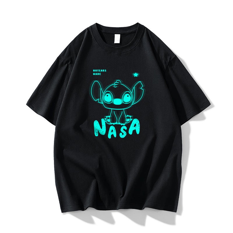 NASA men's T-shirt short sleeve 2023 new summer trendy pure cotton loose half sleeve bottoming shirt T-shirt ins fashion brand - Image 1