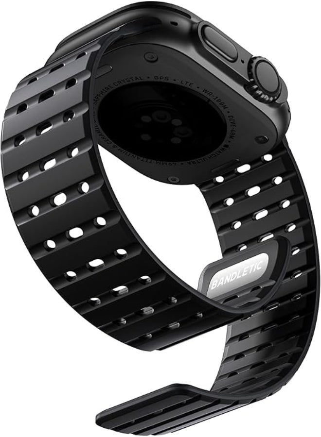 Magnetic Band Compatible with Apple Watch Strap - 45mm 44mm 42mm 49mm, Soft Breathable Silicone Sport Strap for Apple Watch Ultra 2/SE/iWatch Series 9 8 7 6 5 4 3 2 1 Ultra for Women Men - Image 1
