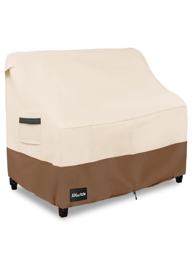 ANartcle غطاء أريكة فناء بثلاثة مقاعد من ANartcle، مقاس 79 عرض × 37 عمق × 35 ارتفاع بوصة، غطاء أريكة خارجي، مقاوم للماء بنسبة 100%، غطاء أريكة فناء شديد التحمل، أغطية أثاث الفناء، بيج وبني - Image 1