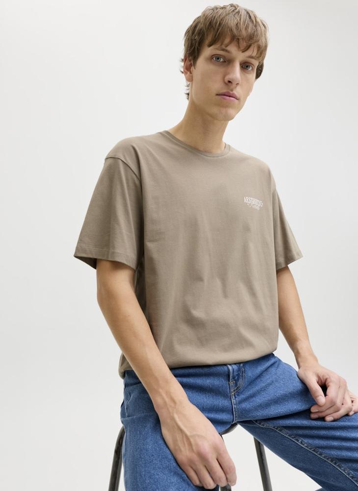 ج ج ريبل تيشيرت بطباعة نصية بقصة عادية وياقة دائرية - Image 3