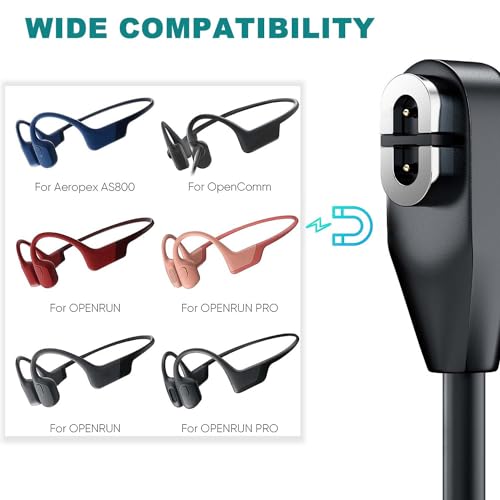 Verilux® Magnetic Charging Cable for Shokz Headphones Magnetic Charger Cord Perfectly Compatible with Aftershokz, Shokz OpenRun Pro, OpenRun, OpenRun Mini, OpenComm Bone Conduction Headphones - Image 5