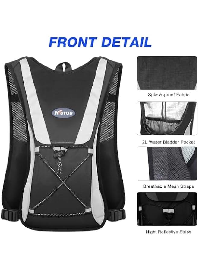 Arabest Running Hydration Vest - Lightweight Insulated Hydration Backpack with 2L Water Bladder, Adjustable Chest Straps and Reflective Water Backpack for Trail Running Marathon Race Hiking Cycling - Image 2
