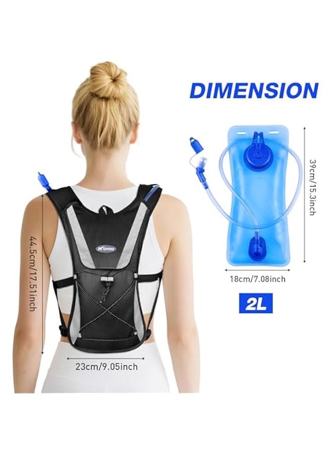 Arabest Running Hydration Vest - Lightweight Insulated Hydration Backpack with 2L Water Bladder, Adjustable Chest Straps and Reflective Water Backpack for Trail Running Marathon Race Hiking Cycling - Image 5