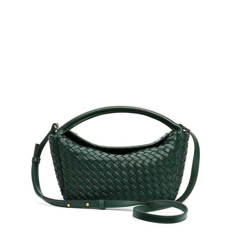 Commuter Ladies Handbag Genuine Leather Hand-Woven Lunch Box Bag Cowhide Shoulder Crossbody Women'S Bag - Image 5
