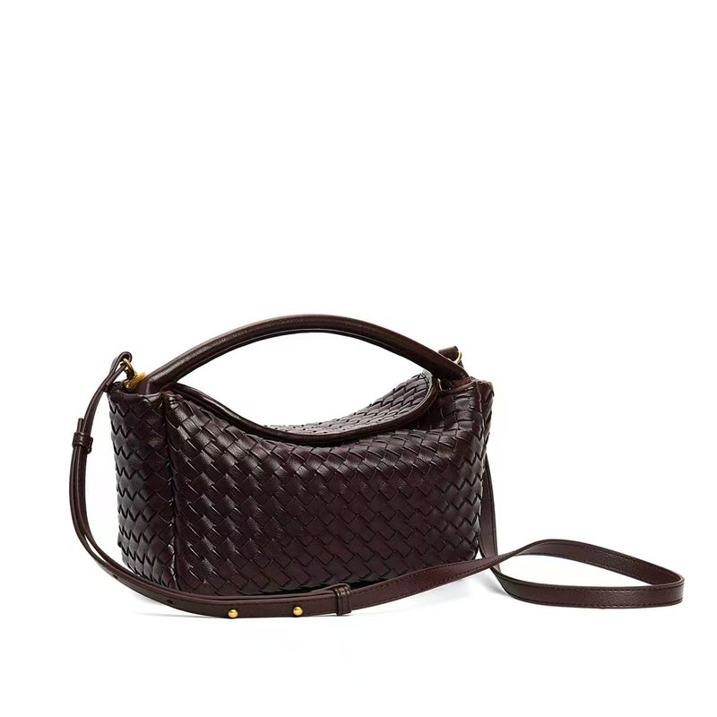 Commuter Ladies Handbag Genuine Leather Hand-Woven Lunch Box Bag Cowhide Shoulder Crossbody Women'S Bag - Image 1