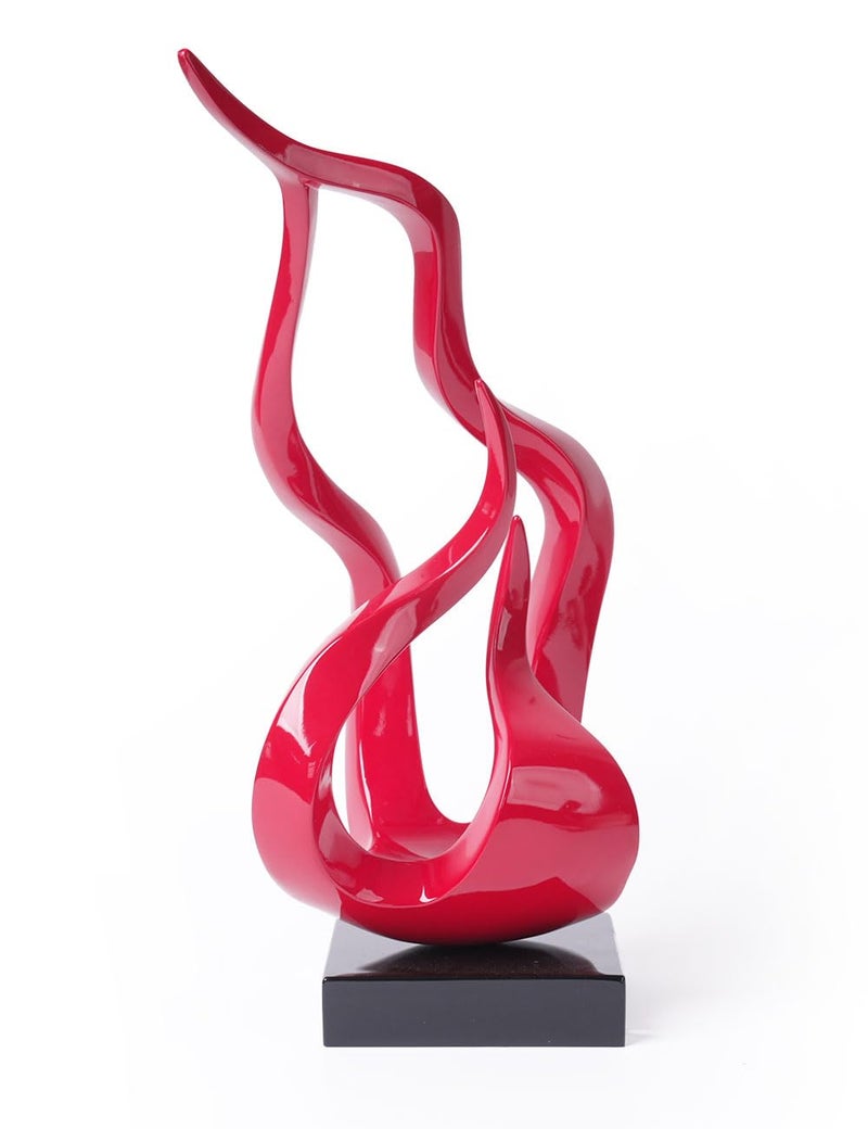 NENBOLEC Abstract Sculpture Decor Modern Arts Flame Figurine Table Centerpiece Statue Polyresin Red 16.5 inch - Image 1