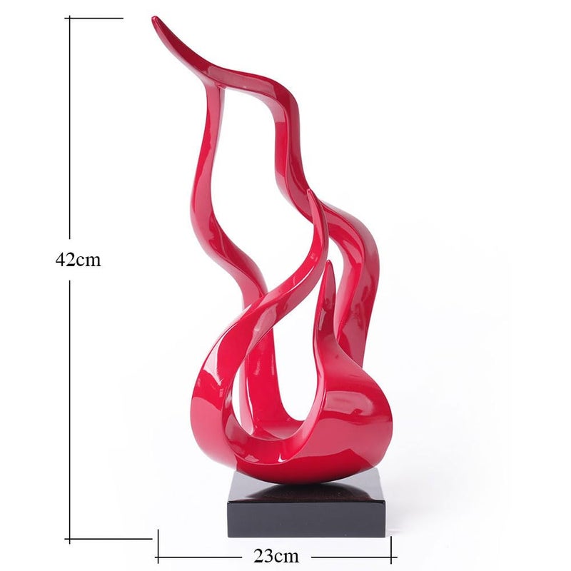 NENBOLEC Abstract Sculpture Decor Modern Arts Flame Figurine Table Centerpiece Statue Polyresin Red 16.5 inch - Image 2