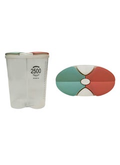 CATANES Clear Airtight Cereal Storage Food Container With Lids For Sesame Flour Dry Food 2500Ml - B 18x18x30 Cm Multicolour  - Image 4