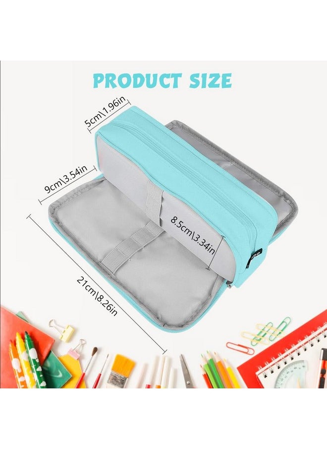 Zibuyu - Zibuyu® Pencil Box Boys Pencil Pouch for Girls Bring 3 Compartments Pen & Pencil Pouches Stationery Pouch Special Pencil Case for Kids Teenage Adults Women Men (Blue) - Image 1