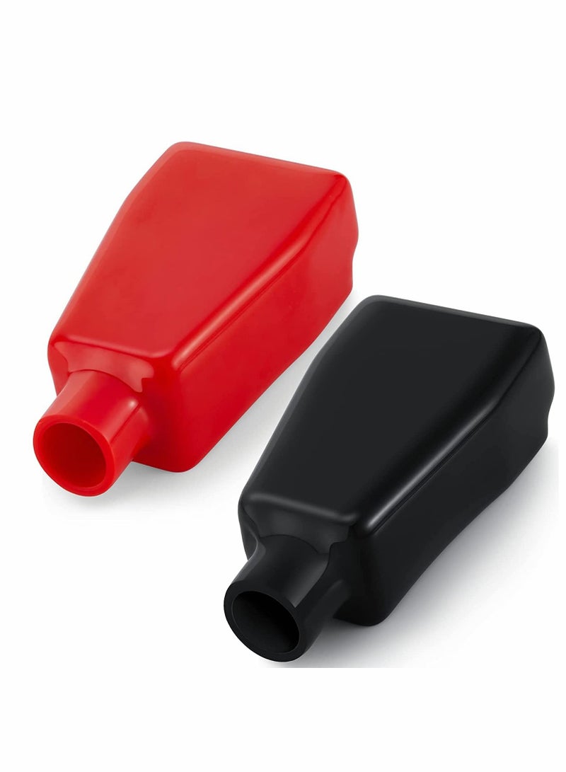 Y&D Battery Terminal Covers Insulating Protector Sleeves Positive and Negative Cable in Red Black for Boat Cars (2 Pieces)  - Image 1