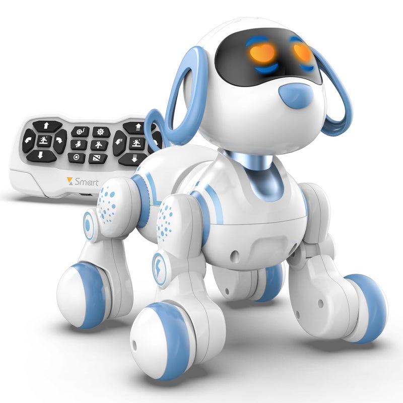 STEMTRON Programmable Remote Control Robot Cat Robot Dog for Kids Interactive Robotic Dog Robotic Cat Robo Dog Robo Cat RC Robot with Touch Sensing LED Eyes Dance Music - Image 2