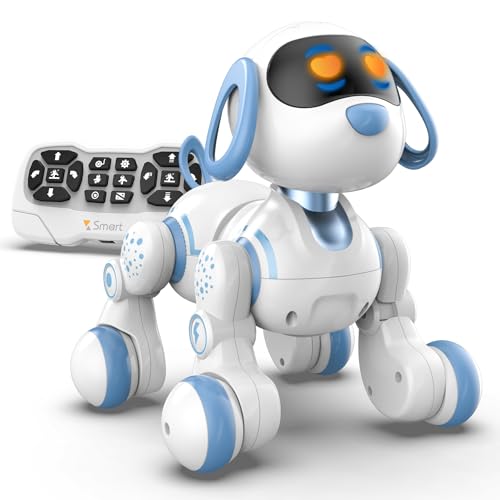 STEMTRON Programmable Remote Control Robot Cat Robot Dog for Kids Interactive Robotic Dog Robotic Cat Robo Dog Robo Cat RC Robot with Touch Sensing LED Eyes Dance Music - Image 1