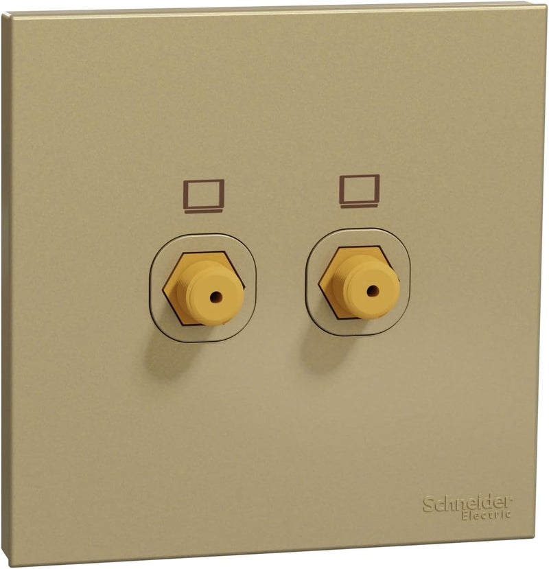 Schneider Electric AvatarOn C 2 Gang TV Socket - Wine Gold - Image 1