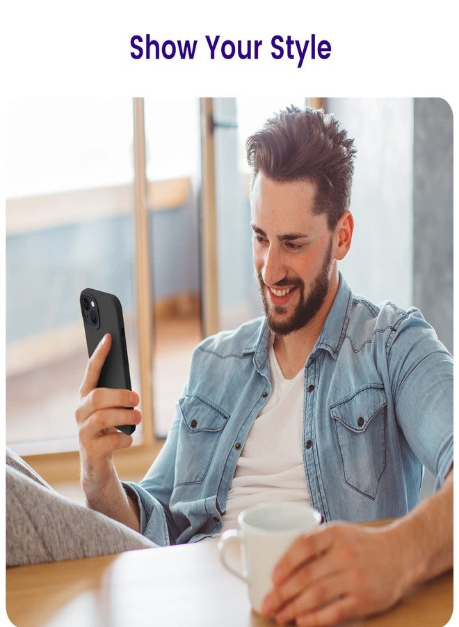 اوتوفلاي جراب هاتف OTOFLY مصمم خصيصًا لهاتف iPhone 13، جراب سيليكون مقاوم للصدمات، نحيف ورفيع لهاتف iPhone 13 مقاس 6.1 بوصة (أسود) - Image 5