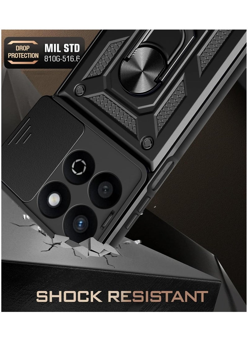 Phone Cover for Honor X7c 4G with Slide Camera Cover Drop Protective Phone Case with Magnetic Car Mount Holder - Image 3