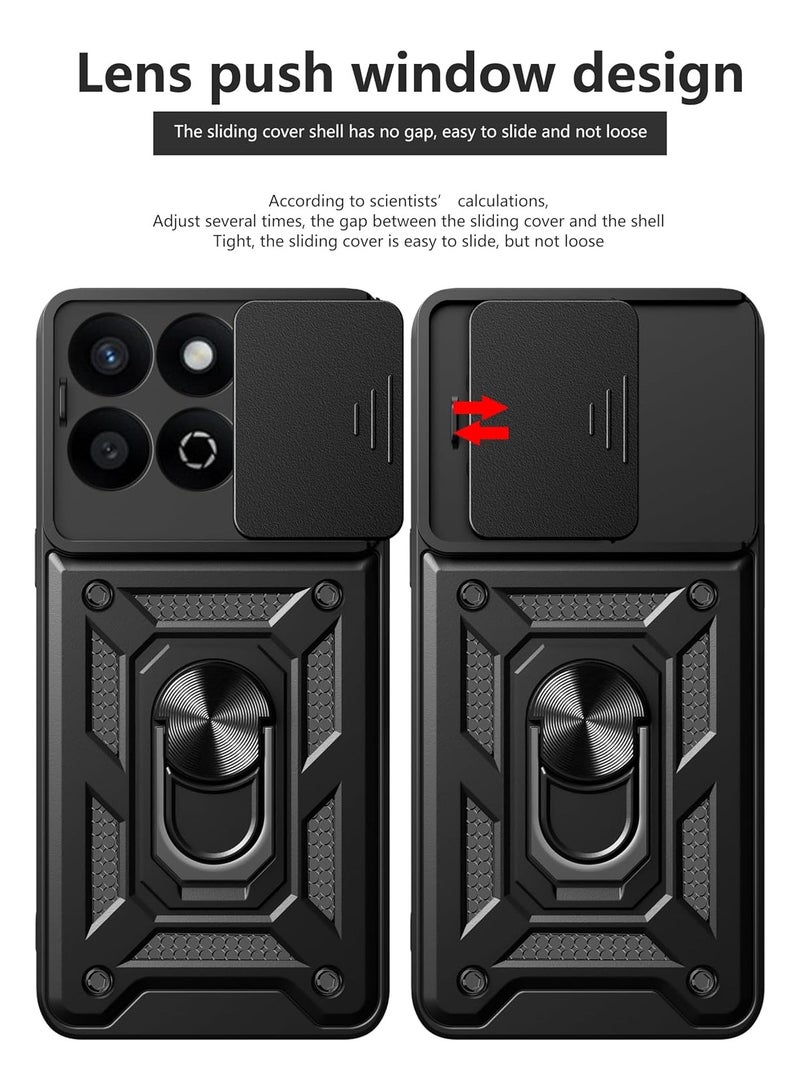 Phone Cover for Honor X7c 4G with Slide Camera Cover Drop Protective Phone Case with Magnetic Car Mount Holder - Image 5