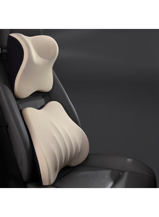 Icaroom Car Headrest And Lumbar Support, In-car Lumbar Support, Car Seat Headrest Neck Pillow, Back Support Cushion, Waist Pad, Lumbar Support - Image 1