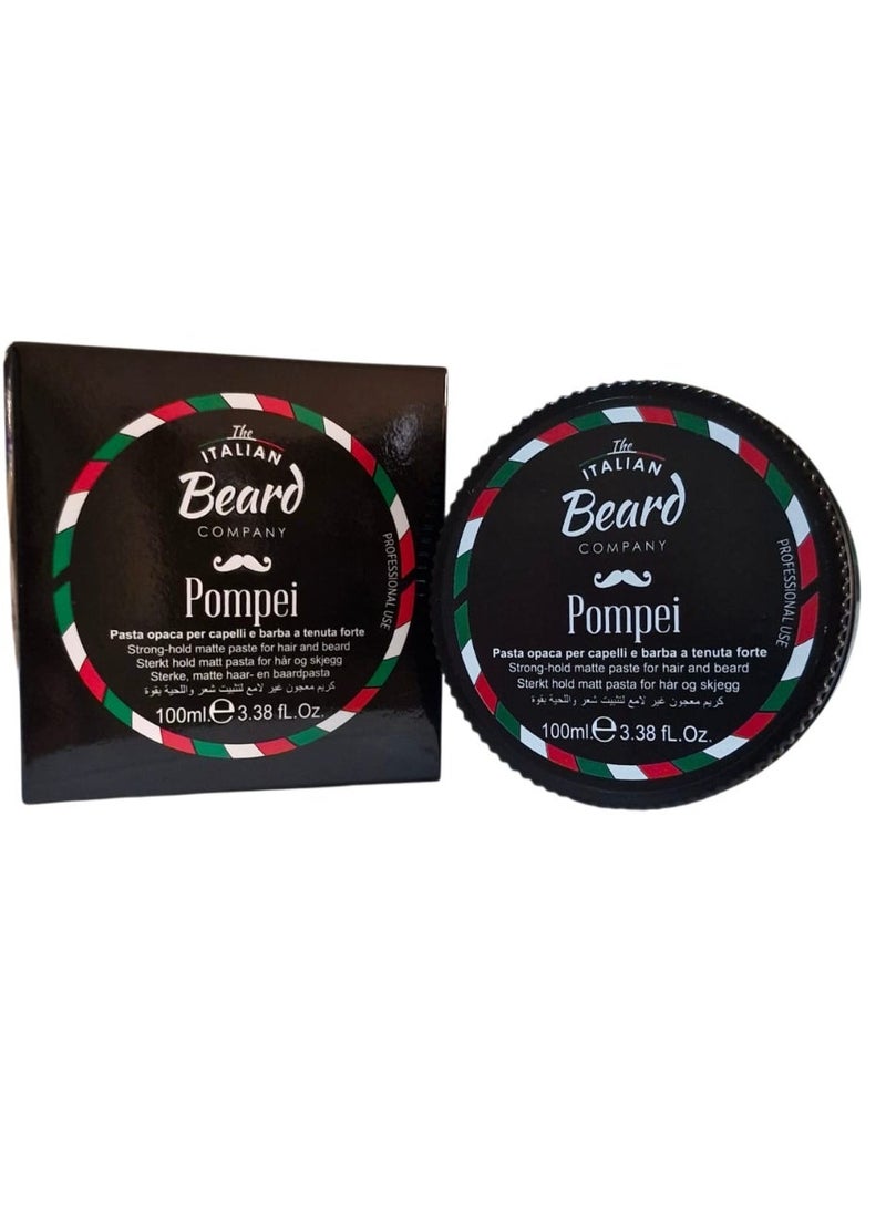 Giomat Italian Beard Styling Strong Hold Matte Paste for Hair & Beard 100ml - POMPEI - Image 5