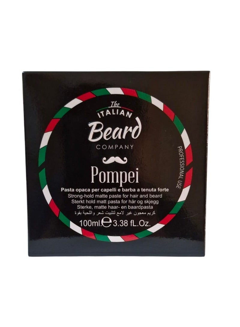 Giomat Italian Beard Styling Strong Hold Matte Paste for Hair & Beard 100ml - POMPEI - Image 4