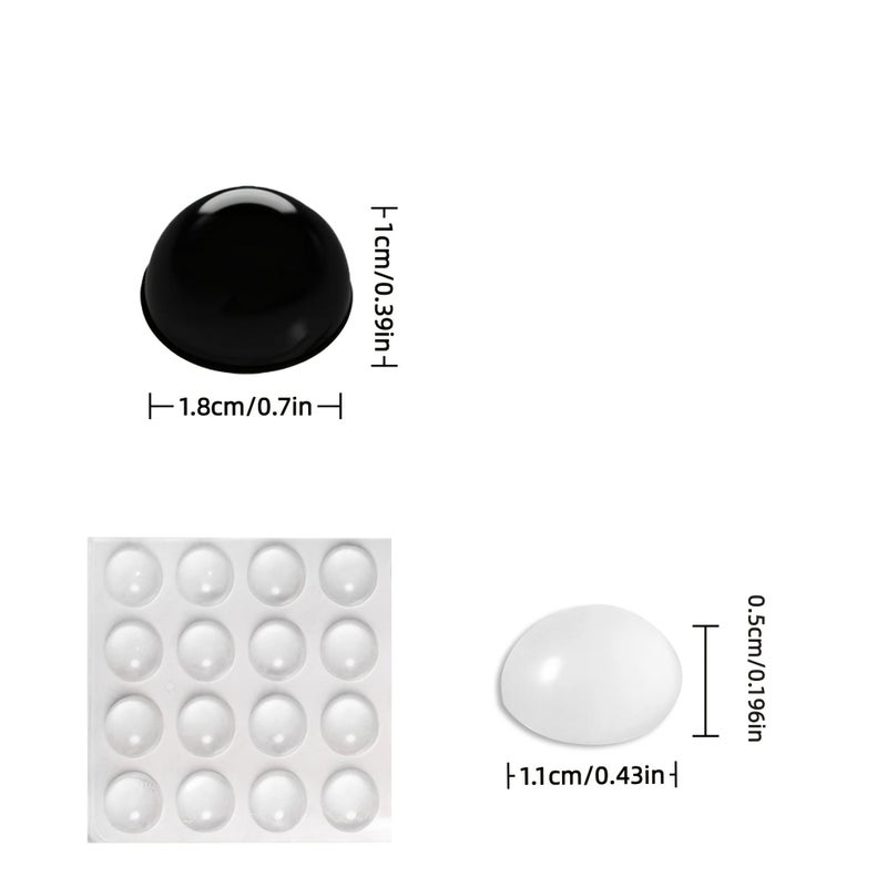 25 Pieces Clear Silicone Half Circle Self Adhesive Bumper Pads For Speaker Lamp Cabinet Door Drawer Wall Non Slip Protective Cushion - Image 2