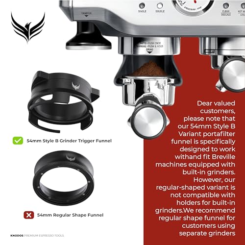 KNODOS Magnetic 54mm Dosing Funnel & Espresso Puck Screen For Breville Espresso Machine Portafilter - Image 3